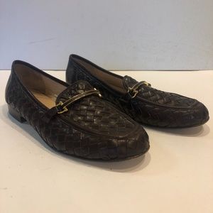 Cole Haan Italian Loafer Brown Woven Leather 8.5